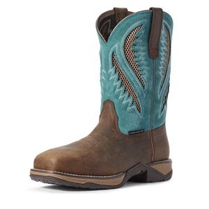 Ariat Turquoise and Brown Leather Boots